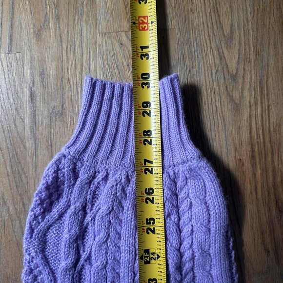 Strut & Bolt cable knit sweater, crew neck, ruffle detailing, V-front size L - Picture 11 of 14